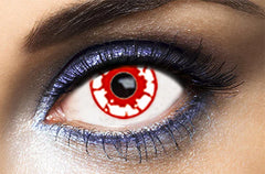 Lentilles fantaisie journalière opaque Zombie Red / Lentilles Halloween Zombie 7 jours Zombie Red / La Maison Du Déguisement