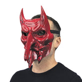 Masque Belzébuth Adulte / Masque Diable Rouge / Demi Masque Diable En Plastique / La Maison Du Déguisement