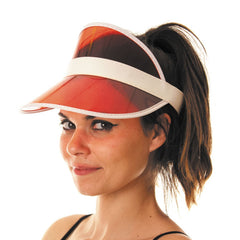Casquette visière Néon Rouge / visière poker Rouge / Chapeau Visière Rouge / La Maison du Déguisement