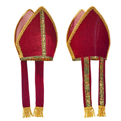 Chapeau Mitre Rouge / Mitre de Cardinal / Coiffe Saint Nicolas / La Maison Du Déguisement