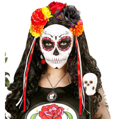 Serre tête Fleurs Avec Rubans Multicolore / Bandeau à Fleurs Jours des morts Mexicain / La Maison Du Déguisement