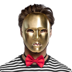 Masque Mime Visage Doré / Masque Neutre Or Avec Front / La Maison Du Déguisement