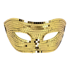 Loup miroir Doré / Masque Boule à Facettes Disco Or / La Maison du Déguisement
