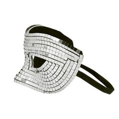 Loup Miroir Argent / Masque Boule à Facettes Disco Argent / La Maison du Déguisement