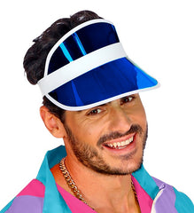 Casquette visière Néon Bleu / visière poker Bleu / Chapeau Visière Bleu / La Maison Du Déguisement