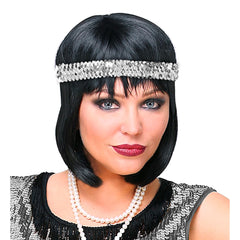 Bandeau Sequins Argent / Bandeau Paillettes Sequins Argent / La Maison Du Déguisement