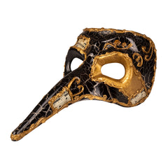 Loup Vénitien long nez Noir / Masque de Yeux Venice Noir / Loup Grand Bec Noir Luxe / La Maison du Déguisement