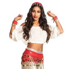 Set Danse Orientale Rouge / Kit Belly Danse Rouge / Set Danseuse du ventre / La Maison du Déguisement