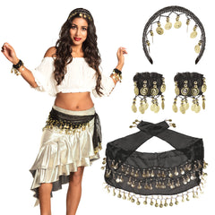 Set Danse Orientale Noir / Kit Belly Danse Noir / Set Danseuse du ventre / La Maison du Déguisement