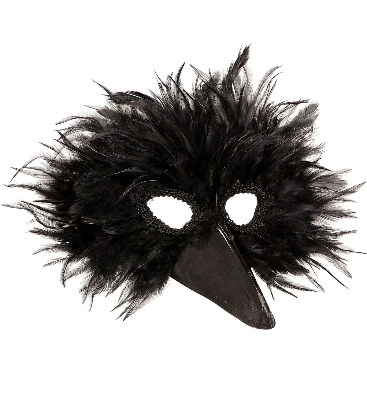 Masque D'oiseau à plumes noires / Masque grand Bec noires / La maison du déguisement