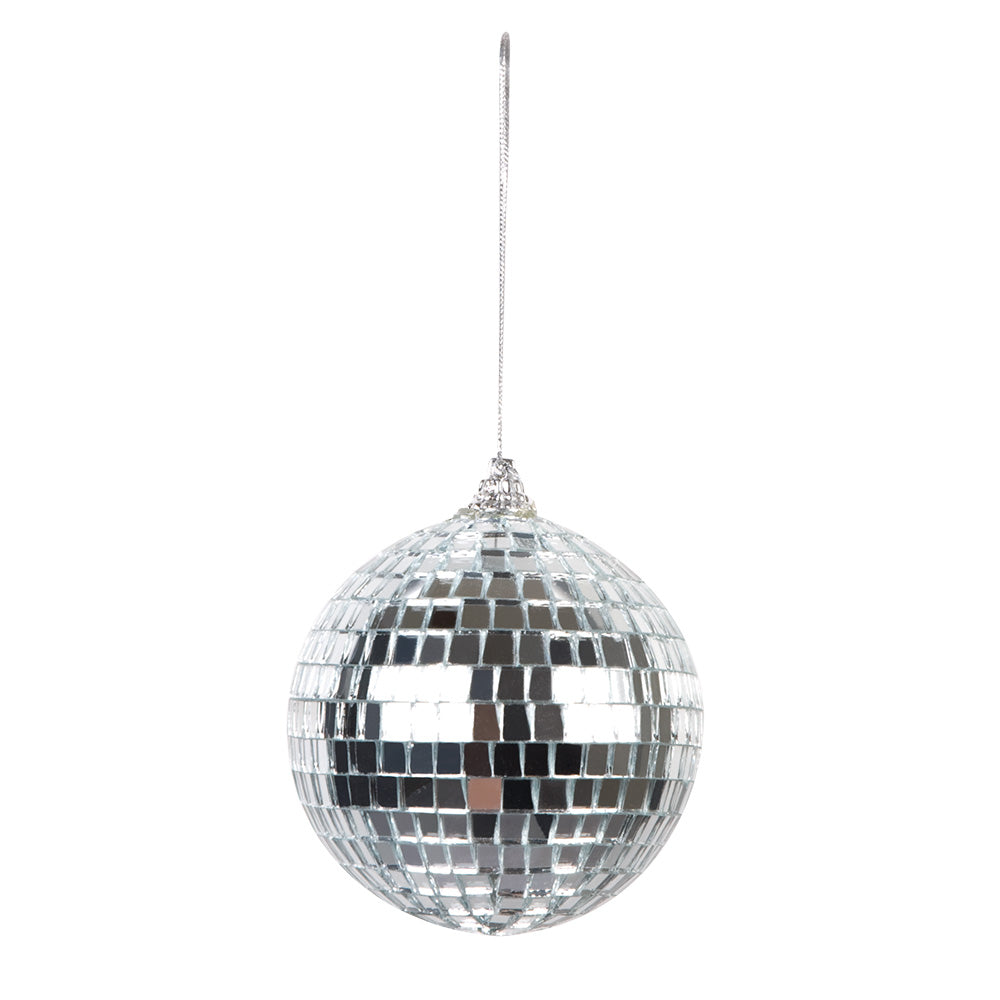 Boule à Facettes Miroir Argent 8 cm / Boule Disco Argent 8 cm /  La Maison du Déguisement