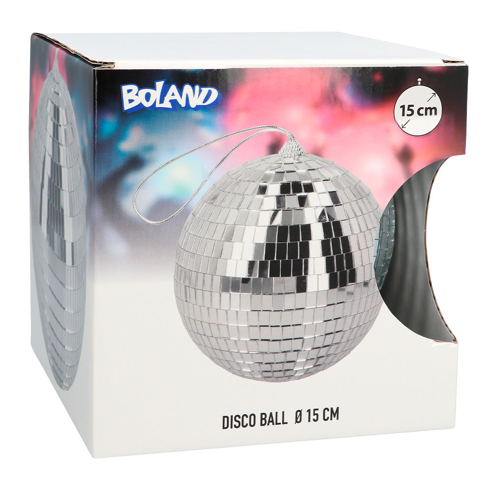 Boule à Facettes Miroir Argent 15 cm / Boule Disco Argent 15 cm /  La Maison du Déguisement