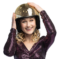 Casque Disco Or / Casque De Boule Disco Dorée / Casque Miroir Boule Disco Or / La Maison Du Déguisement