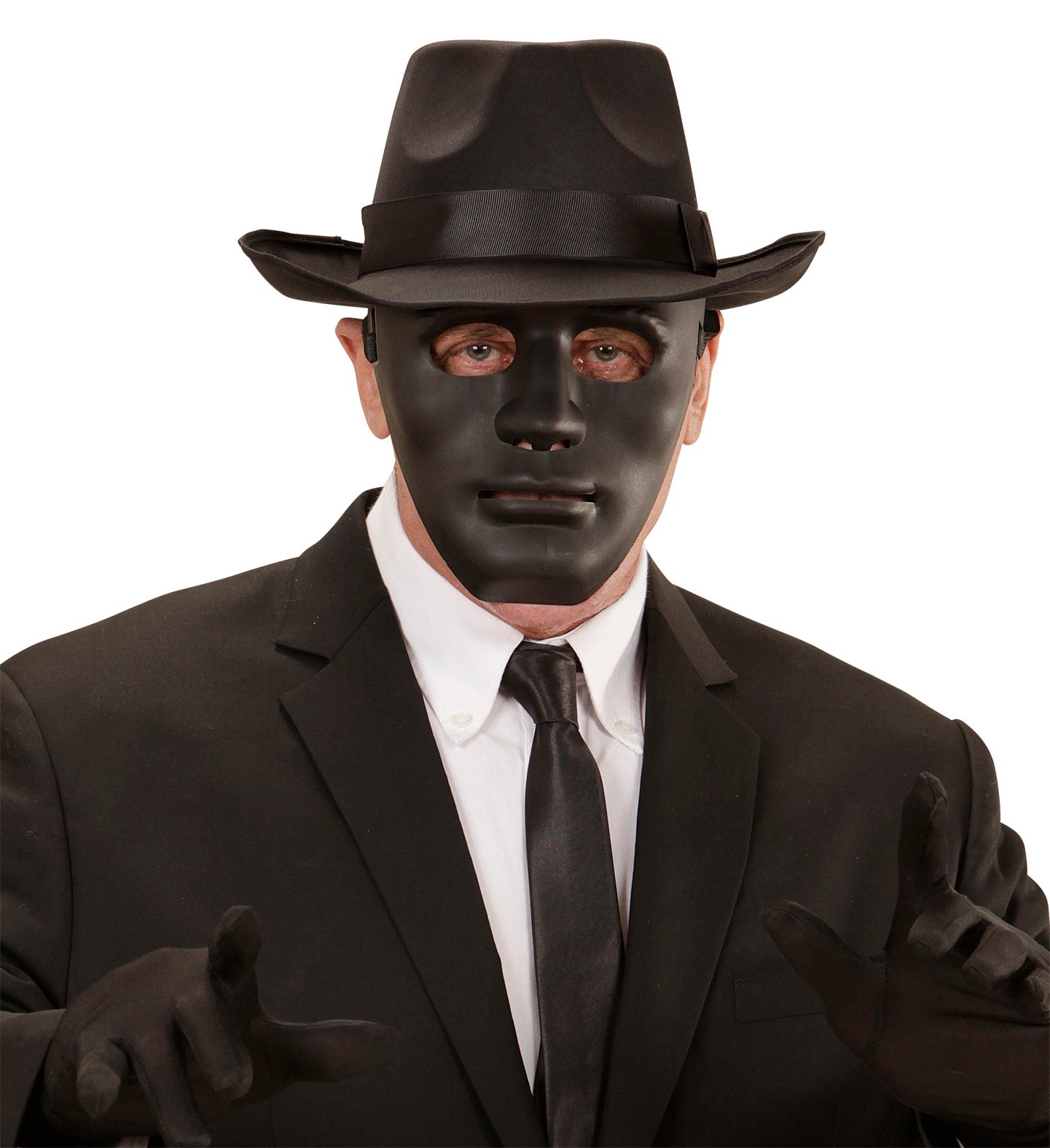 Masque Noir PVC / Masque Halloween Noir PVC / Masque neutre noir avec front BM / La Maison Du Déguisement