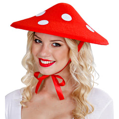 Chapeau Champignon Feutre / Coiffe Champignon Rouge et Blanc / La Maison Du Déguisement