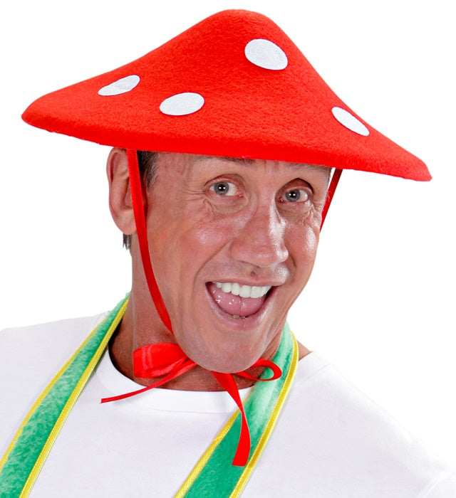 Chapeau Champignon Feutre / Coiffe Champignon Rouge et Blanc / La Maison Du Déguisement