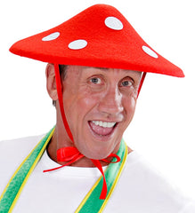 Chapeau Champignon Feutre / Coiffe Champignon Rouge et Blanc / La Maison Du Déguisement