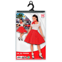 Jupe à Pois Années 50 Avec Foulard Assorti / Jupe année 60 Rouge à Pois / La Maison Du Déguisement
