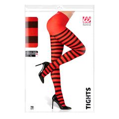 Collant Opaque Abeille Rayées Rouge et Noire / Collant Halloween Rouge et Noir / La Maison Du Déguisement