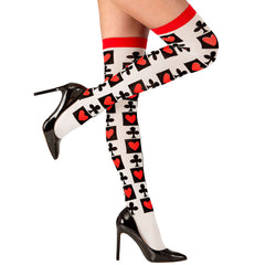 Mi Bas Jeux De Cartes / Chaussettes Reine De Coeur / Chaussettes Reine Alice / Chaussette Hautes Cartes De Poker / La maison Du Déguisement