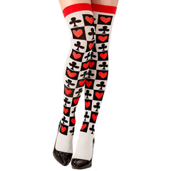 Mi Bas Jeux De Cartes / Chaussettes Reine De Coeur / Chaussettes Reine Alice / Chaussette Hautes Cartes De Poker / La maison Du Déguisement