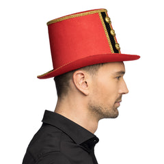Chapeau Directeur De Cirque Rouge / Chapeau Dompteur De Cirque / Chapeau Haut de Forme Monsieur Loyal / La Maison Du Déguisement