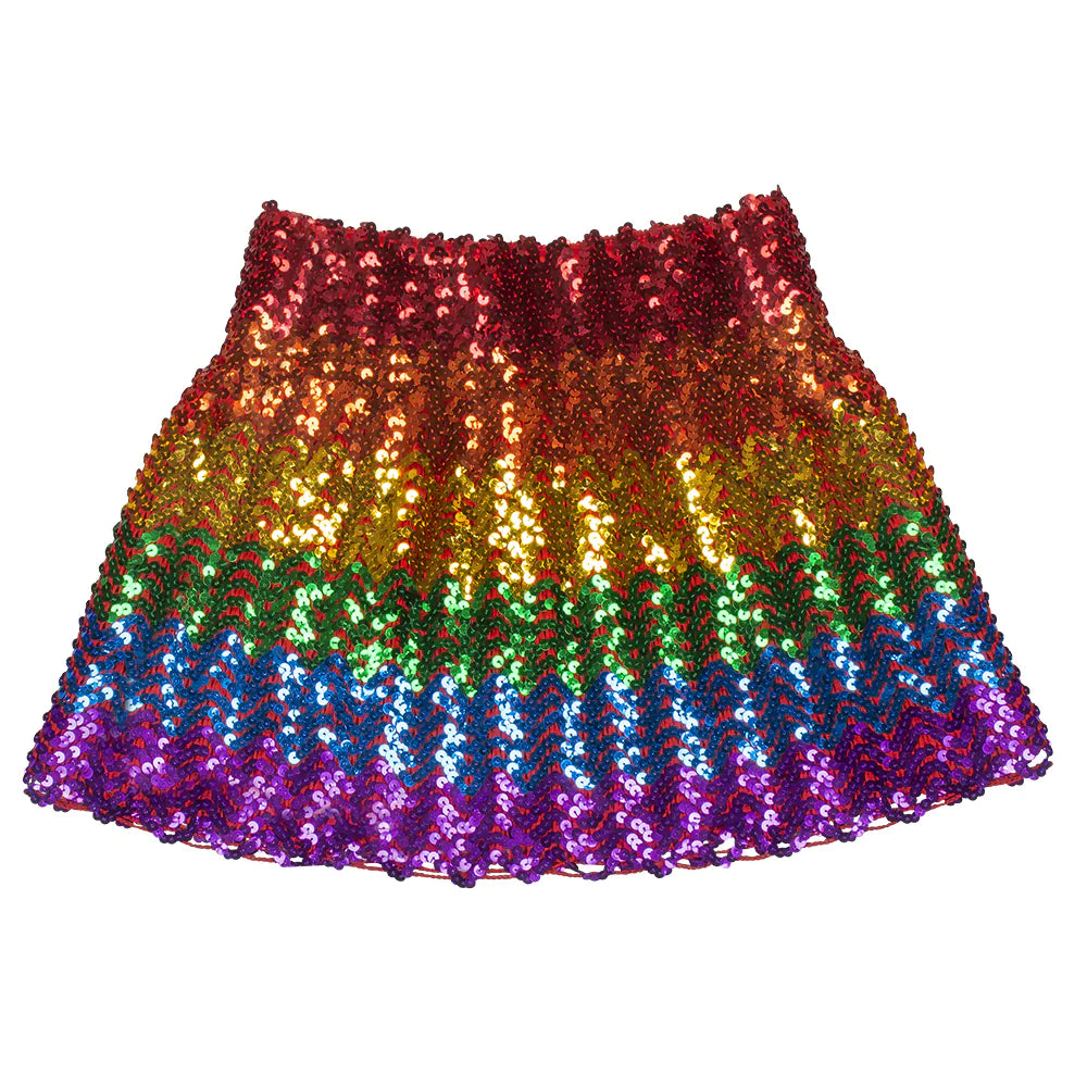 Jupe disco Sequins Multicolore / Mini-jupe à sequins arc-en-ciel /  La Maison Du Déguisement