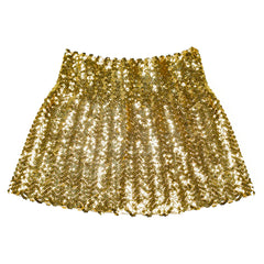 Jupe Disco sequins dorée / Mini-jupe Sequins Or / Jupe disco Paillettes Or / La Maison du Déguisement