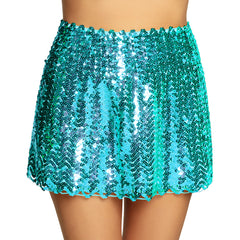 Jupe Disco Sequins Bleu Turquoise / Mini Jupe Sequins Bleu / Jupe Disco Paillettes Bleu / La Maison Du Déguisement
