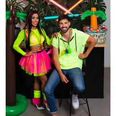 Guêtres Rose néon | Jambières Rose Fluo | La maison du déguisement