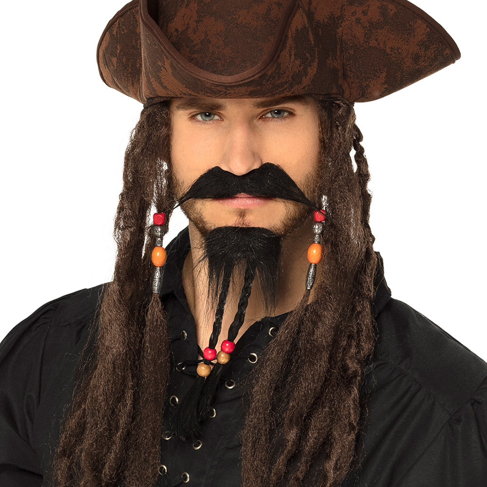 Moustache De Pirate Avec Bouc / Moustache et Barbichette Pirate Des Caraïbes Noir / La Maison Du Déguisement