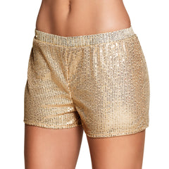 Short Disco Sequins Or / Culotte Sequins Doré / Short Paillettes Or / La Maison Du Déguisement