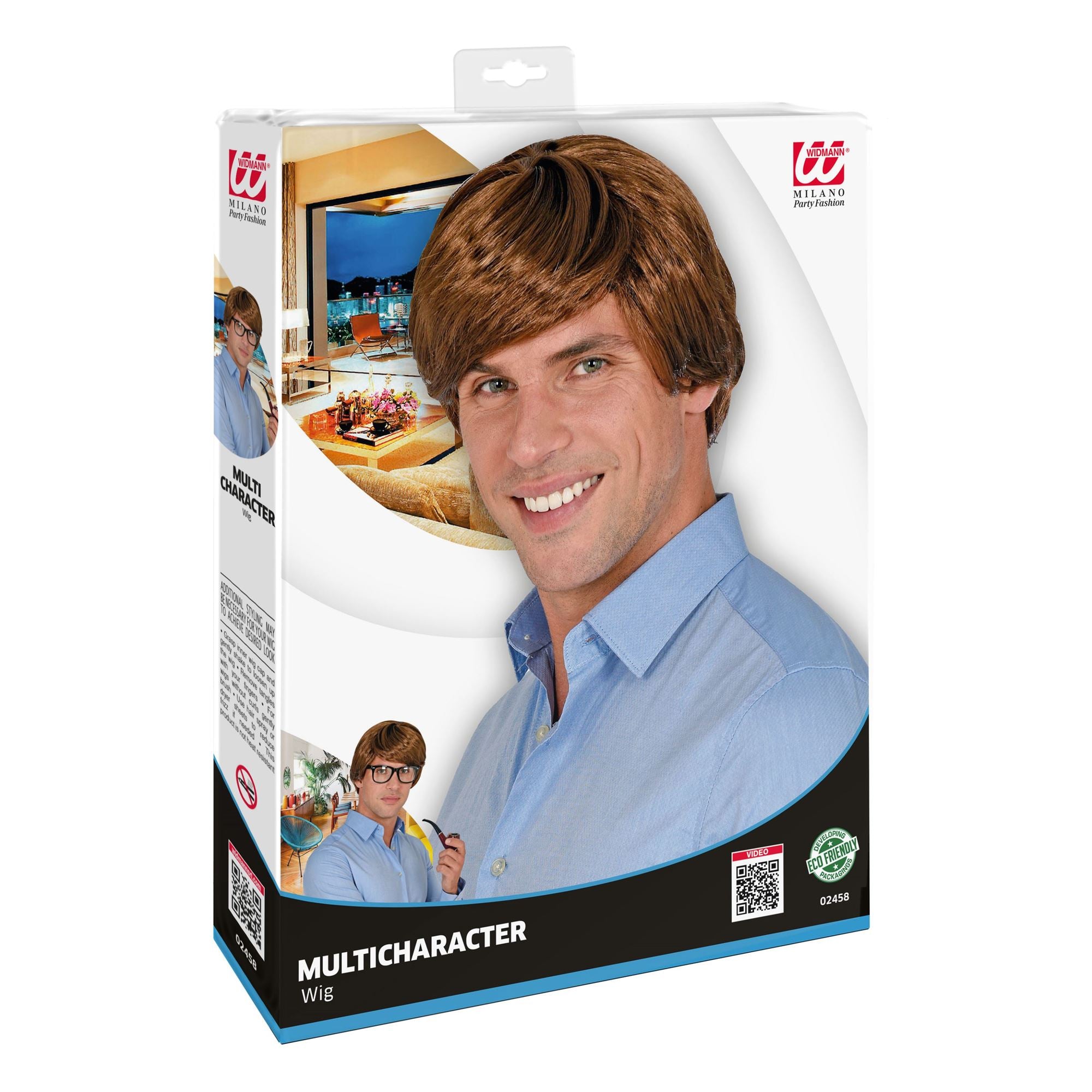 Perruque Multi caractère Marron Homme / Perruque Multi-Personnages Marron / La Maison Du Déguisement