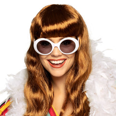 Lunettes Party Jackie Blanc / Lunettes Années 70 Jackie Blanc / La Maison Du Déguisement