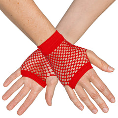 Mitaines En Résille Rouge / Gants Résille Rouge / Gants En Maille Rouge / La Maison Du Déguisement