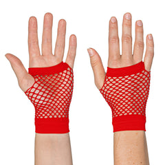Mitaines En Résille Rouge / Gants Résille Rouge / Gants En Maille Rouge / La Maison Du Déguisement