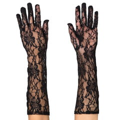 Gants Dentelles Longs Noir BM / Paire Gants Dentelle Milan / Gants Dentelles Halloween / La Maison Du Déguisement