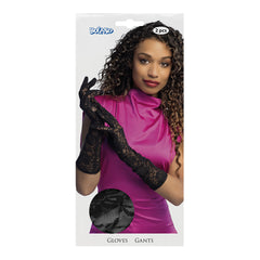 Gants Dentelles Longs Noir BM / Paire Gants Dentelle Milan / Gants Dentelles Halloween / La Maison Du Déguisement