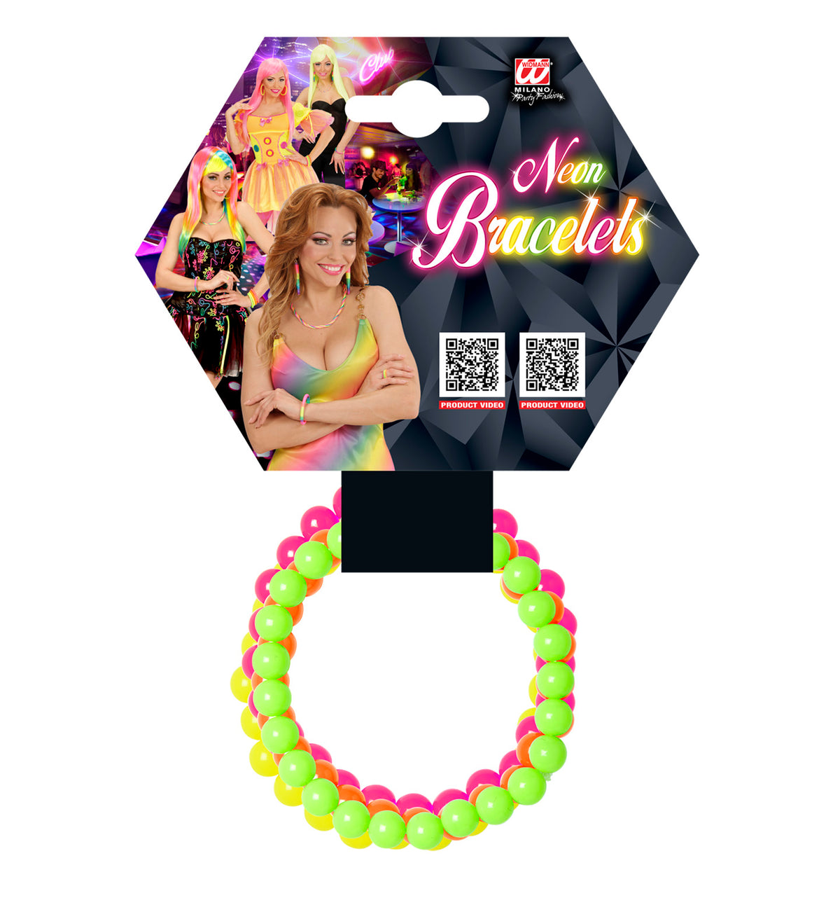 Bracelets De Perles Années 80 Lot de 4 Coloris Fluo / 4 Bracelets Perles Disco Fluo / La Maison Du Déguisement