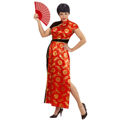 Déguisement Robe Chinoise Rouge / Costume Chinoise Femme Adulte / La Maison Du Déguisement