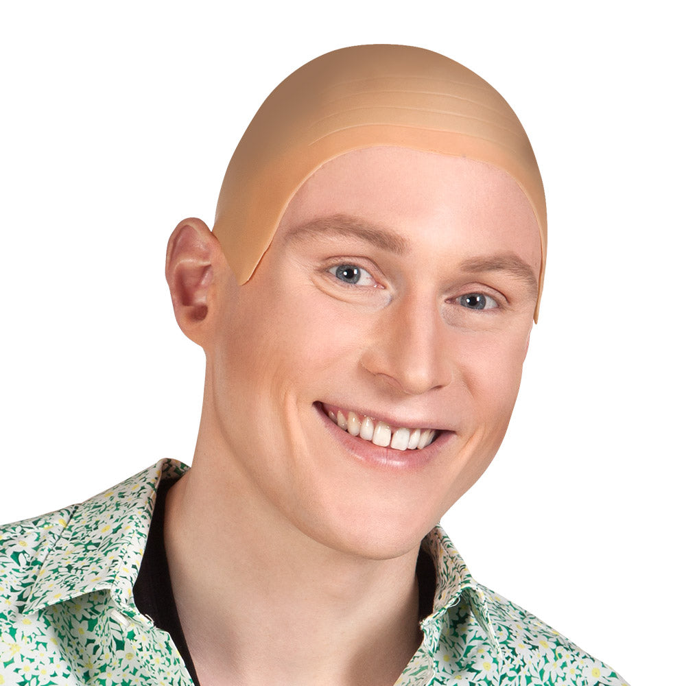 Crâne cheveux Luxe / Bouchon latex Tête chauve / La Maison du Déguisement