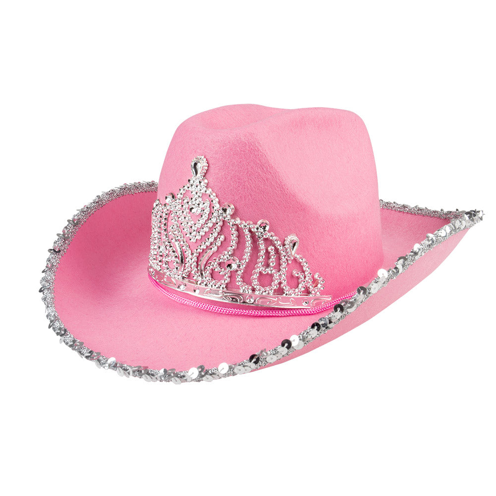 Chapeau Cowboy Rose  / Chapeau Cow boy Glimmer Rose / La Maison Du Déguisement