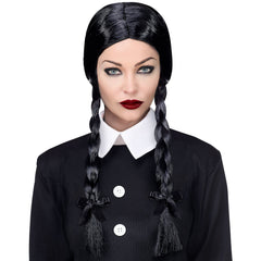 Perruque Fille Sombre / Perruque Dark Girl / Perruque Mercredi Addams / La maison du déguisement