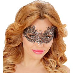 Loup Vénitien dentelle Argent / Masque dentelle Antique Argent / La Maison Du Déguisement