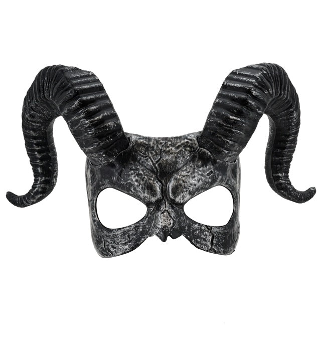 Masque Avec Cornes De Bélier / Demi‑Masque Métal Vieilli Diable / La Maison Du Déguisement