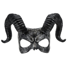 Masque Avec Cornes De Bélier / Demi‑Masque Métal Vieilli Diable / La Maison Du Déguisement