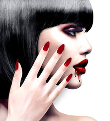 Ongles Bordeaux / Faux Ongles Bordeaux / Set 12 Ongles Bordeaux Auto Adhésifs / La Maison Du Déguisement