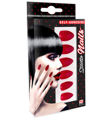 Ongles Bordeaux / Faux Ongles Bordeaux / Set 12 Ongles Bordeaux Auto Adhésifs / La Maison Du Déguisement
