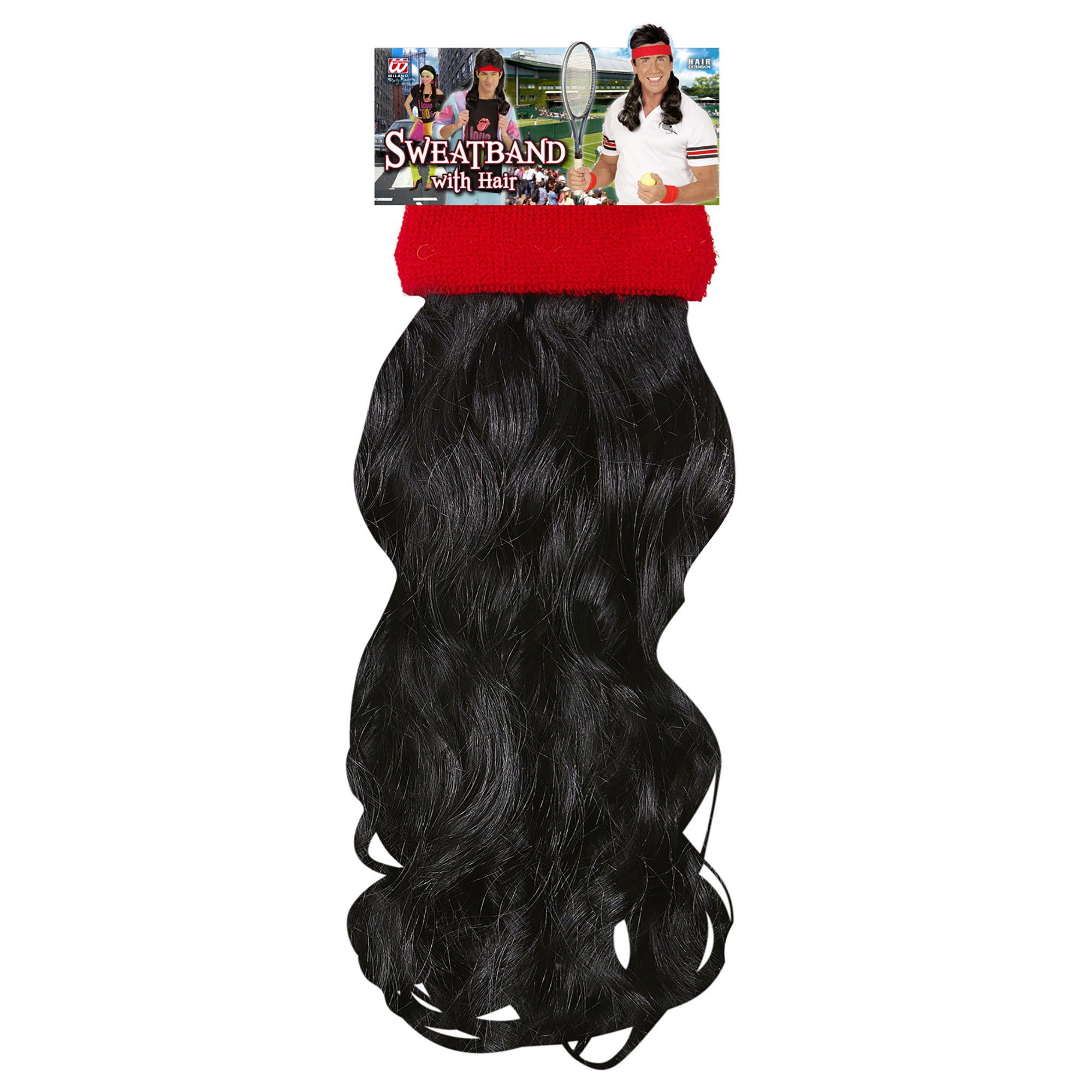 Bandeau Avec Cheveux Noir Mulet / Bandeau rouge avec cheveux Noir / La Maison Du Déguisement