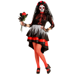 Déguisement Jour Des Morts Avec Voile à Fleurs Adulte / Costume Fiancée Zombie Mexicain Femme / La Maison Du Déguisement